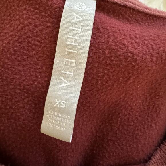 Athleta Coaster Luxe Pullover Sweatshirt Oversized Size XS Color: Maroon Red - Picture 8 of 9
